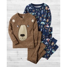 Комплект коттоновых пижам 4в1 "Медведь" Картерс